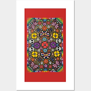 Flower, Skull and Butterfly Motif Posters and Art